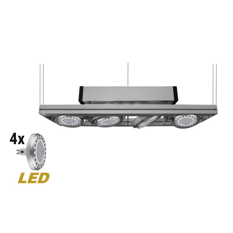 ΦΩΤΙΣΤΙΚΟ ΑΝΑΡΤΗΣΕΩΣ ΝΤΙΖΑΣ GU10 LED 4X12W ΠΛΗΡΕΣ ΓΚΡΙ