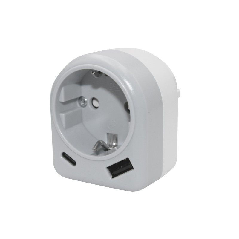 ΤΑΧΥΦΟΡΤΙΣΤΗΣ ΦΙΣ ΣΟΥΚΟ ΘΗΛΥΚΟ&USB+TYPEC ΘΥΡΕΣ 18W 16A ΓΚΡΙ