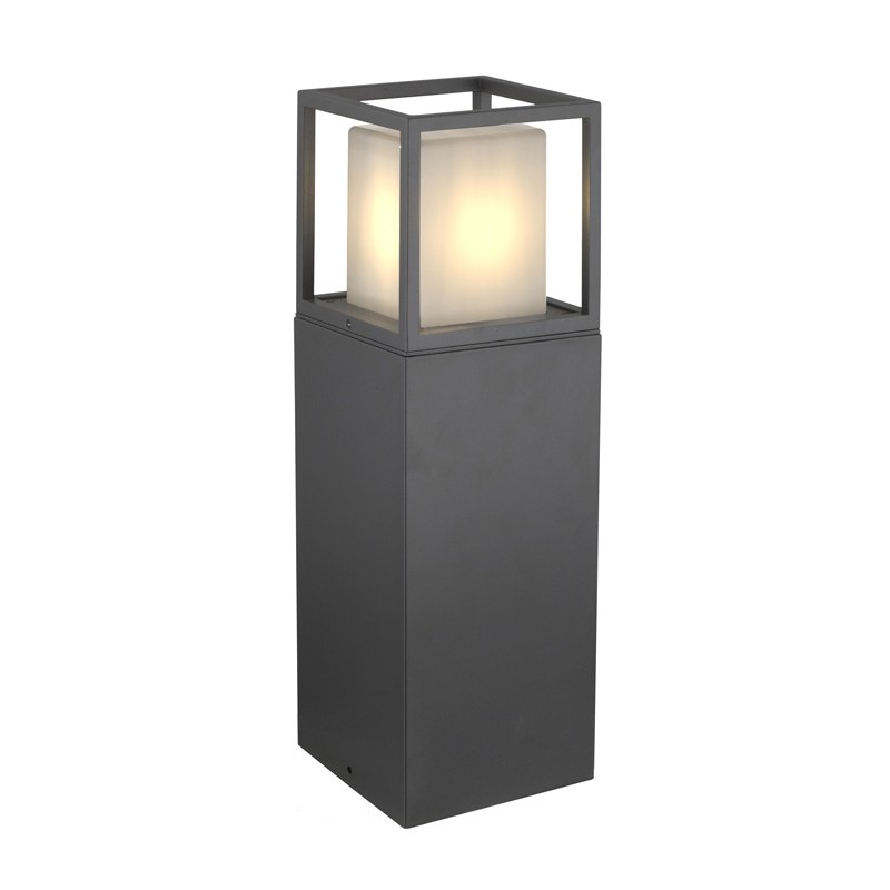 ΚΟΛΩΝΑ ΑΛΟΥΜΙΝΙΟΥ ΤΕΤΡΑΓΩΝΗ D150X150mm h50cm ΝΤΟΥΙ Ε27 ΓΡΑΦΙΤΗΣ