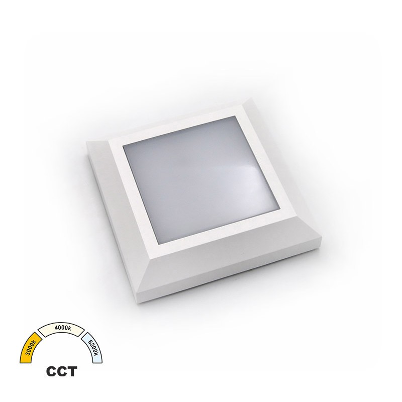 LED ΦΩΤΙΣΤΙΚΟ PC ΕΠΙΤΟIXO ΤΕΤΡΑΓΩΝ0 D125mm 4W CCT IP65 ΛΕΥΚΟ
