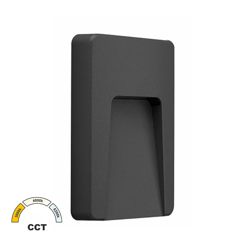 LED ΦΩΤΙΣΤΙΚΟ PC ΕΠΙΤΟΙΧΟ ΕΜΜΕΣΟΥ ΟΡΘΟΓΩΝΙΟ 3W CCT IP65 ΓΡΑΦΙΤΗΣ