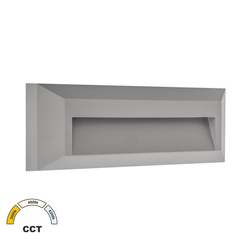 LED ΦΩΤΙΣΤΙΚΟ PC ΕΠΙΤΟΙΧΟ ΕΜΜΕΣΟΥ ΟΡΘΟΓΩΝΙΟ 2W CCT IP65 ΓΚΡΙ