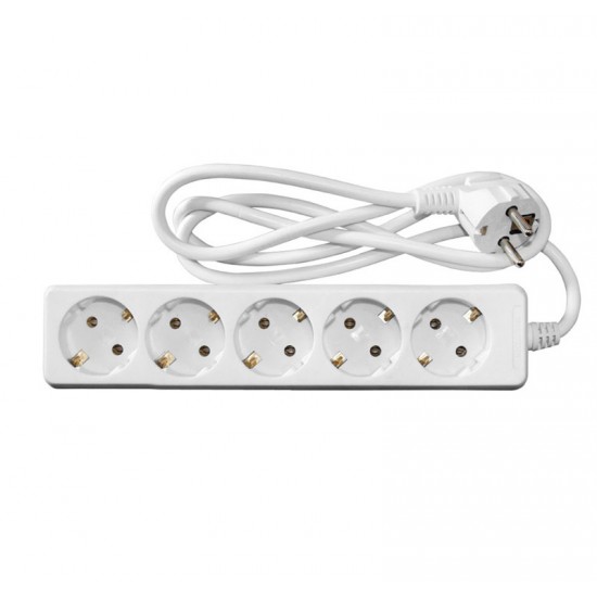 ΠΟΛΥΠΡΙΖΟ ΜΕ ΚΑΛΩΔΙΟ 3x1mm² 1.5μ 5 ΣΟΥΚΟ ΛΕΥΚΟ