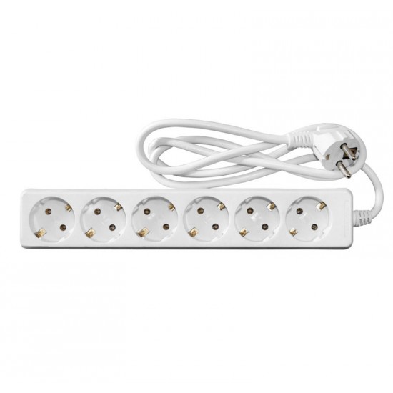 ΠΟΛΥΠΡΙΖΟ ΜΕ ΚΑΛΩΔΙΟ 3x1mm² 1.5μ 6 ΣΟΥΚΟ ΛΕΥΚΟ