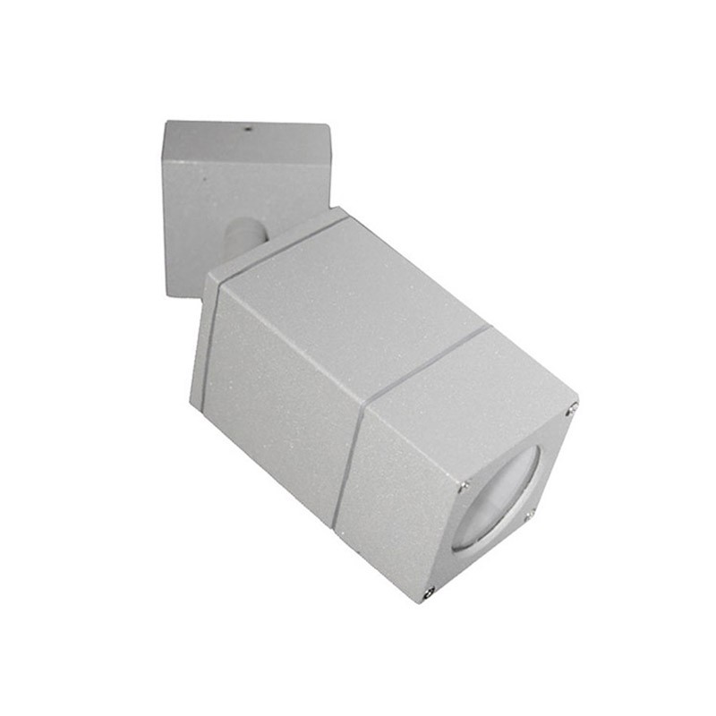 ΣΠΟΤ ΑΛΟΥΜ.ΚΙΝΗΤΟ ΤΕΤΡΑΓΩΝΟ ΜΟΝΗΣ ΚΑΤΕΥΘΥΝΣΗΣ ΕΠΙΤΟΙΧΟ GU10 ΓΚΡΙ