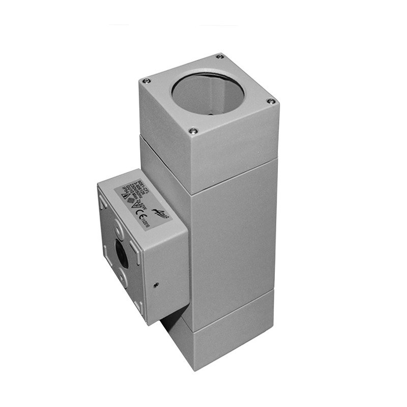 ΣΠΟΤ ΑΛΟΥΜΙΝΙΟΥ ΔΙΠΛΗΣ ΚΑΤΕΥΘΥΝΣΗΣ ΤΕΤΡΑΓΩΝΟ ΕΠΙΤΟΙΧΟ GU10 ΓΚΡΙ