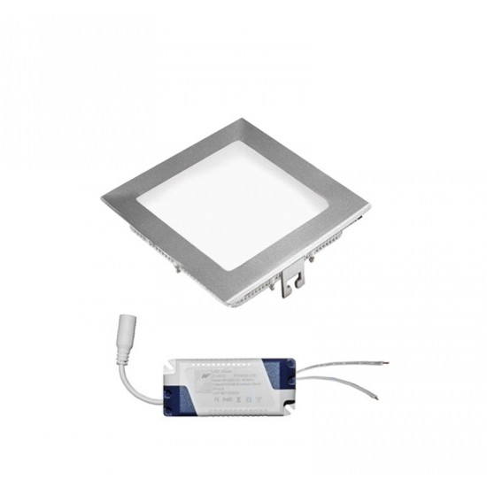 LED ΦΩΤΙΣΤΙΚΟ ΨΕΥΔΟΡΟΦΗΣ ΑΛΟΥΜΙΝΙΟΥ ΤΕΤΡΑΓΩΝΟ 12W 4000K 120°ΑΣΗΜΙ