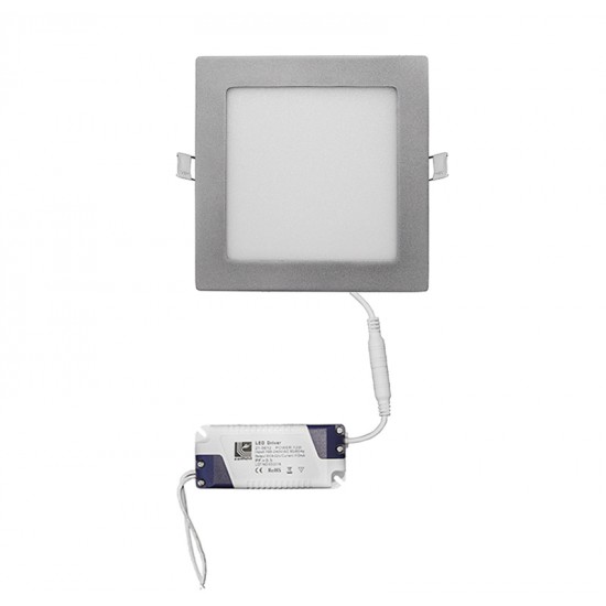 LED ΦΩΤΙΣΤΙΚΟ ΨΕΥΔΟΡΟΦΗΣ ΑΛΟΥΜΙΝΙΟΥ ΤΕΤΡΑΓΩΝΟ 12W 4000K 120° ΑΣΗΜΙ