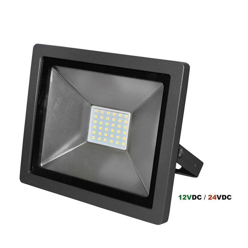 ΠΡΟΒΟΛΕΑΣ LED 30W 12/24VDC 4000K IP65 ΜΑΥΡΟ