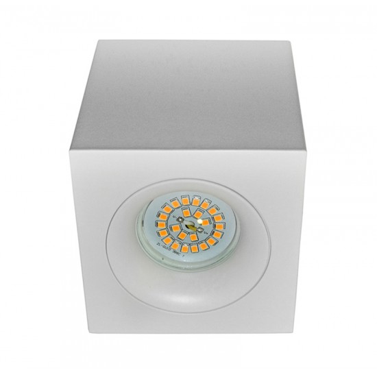 ΣΠΟΤ ΕΞΩΤΕΡΙΚΟ ΟΡΟΦΗΣ MR16 ΑΛΟΥΜΙΝΙΟΥ ΤΕΤΡΑΓΩΝΟ ΚΟΙΛΟ ΛΕΥΚΟ