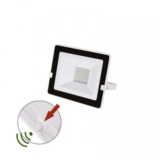 ΠΡΟΒΟΛΕΑΣ LED 30W ΦΩΤΟΚΥΤΤΑΡΟ 4000Κ IP65 ΛΕΥΚΟΣ