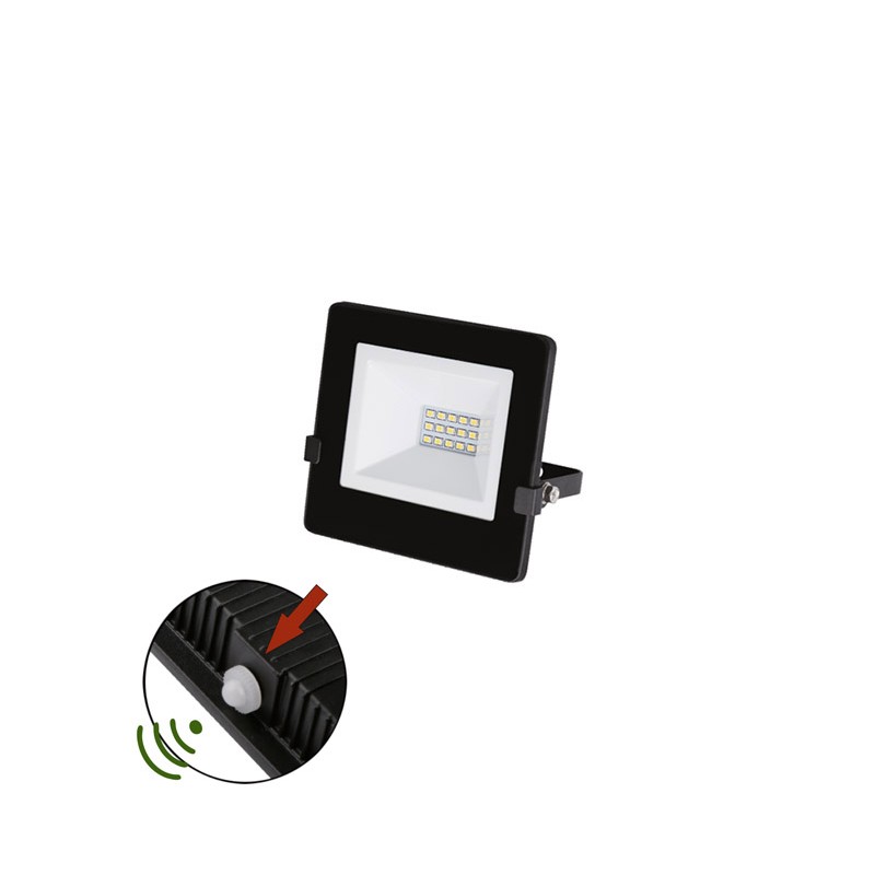 ΠΡΟΒΟΛΕΑΣ LED 10W ΦΩΤΟΚΥΤΤΑΡΟ 4000Κ IP65 ΜΑΥΡΟΣ