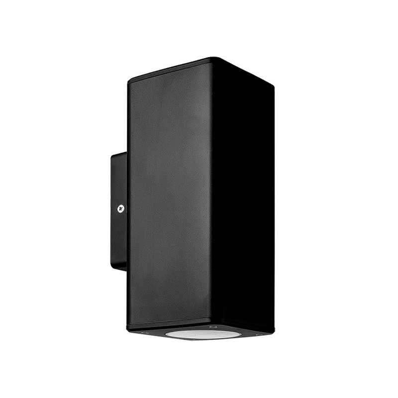 ΣΠΟΤ PC ΕΠΙΤΟΙΧΟ ΔΙΠΛΗΣ ΚΑΤΕΥΘ.ΤΕΤΡΑΓΩΝΟ D:76mm 2xGU10 IP54 ΜΑΥΡΟ