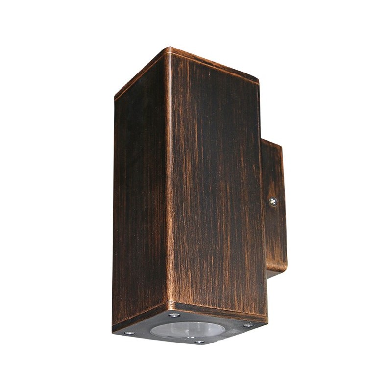 ΣΠΟΤ PC ΕΠΙΤΟΙΧΟ ΔΙΠΛΗΣ ΚΑΤΕΥΘ.ΤΕΤΡΑΓΩΝ.D:76mm 2xGU10 IP54 ΡΟΥΣΤΙΚ