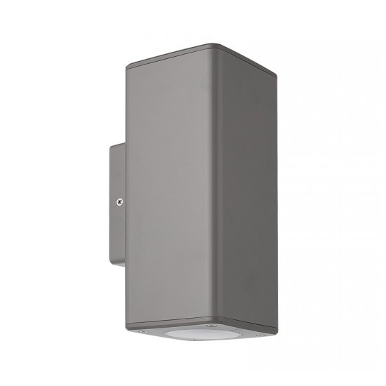 ΣΠΟΤ PC ΕΠΙΤΟΙΧΟ ΔΙΠΛΗΣ ΚΑΤΕΥΘΥΝΣΗΣ ΤΕΤΡΑΓΩΝ.D90mm GU10 IP54 ΓΚΡΙ