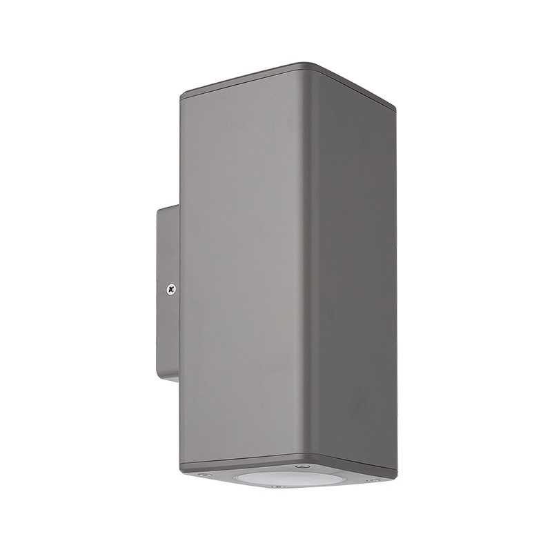 ΣΠΟΤ PC ΕΠΙΤΟΙΧΟ ΔΙΠΛΗΣ ΚΑΤΕΥΘΥΝΣΗΣ ΤΕΤΡΑΓΩΝ.D90mm GU10 IP54 ΓΚΡΙ