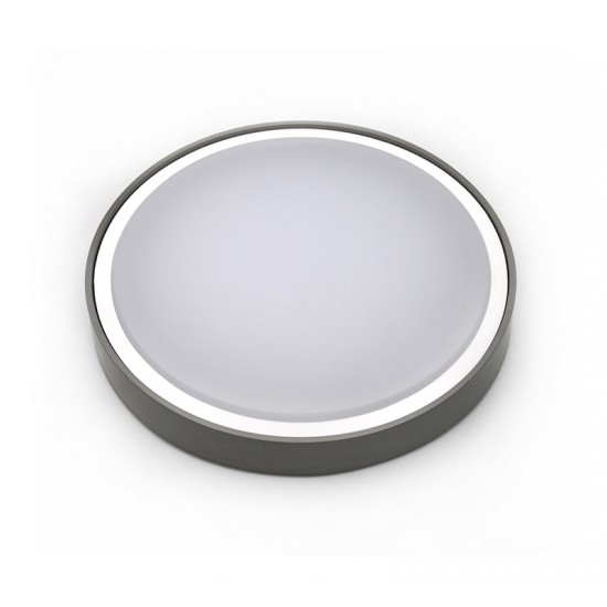 LED ΠΛΑΦΟΝΙΕΡΑ PC ΣΤΡΟΓΓΥΛΗ Φ360mm 28W 4000K IP65 ΓΚΡΙ