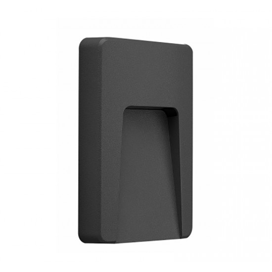 LED ΦΩΤΙΣΤΙΚΟ PC ΕΠΙΤΟΙΧΟ ΕΜΜΕΣΟΥ ΟΡΘΟΓΩΝΙΟ 3W 3000Κ IP65 ΓΡΑΦΙΤΗ