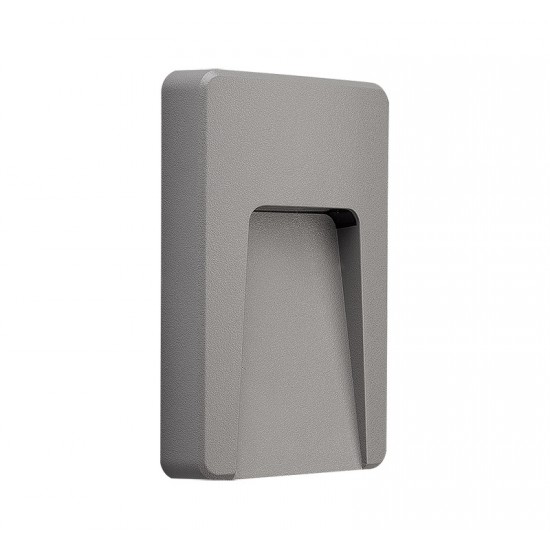 LED ΦΩΤΙΣΤΙΚΟ PC ΕΠΙΤΟΙΧΟ ΕΜΜΕΣΟΥ ΟΡΘΟΓΩΝΙΟ 3W 3000Κ IP65 ΓΚΡΙ