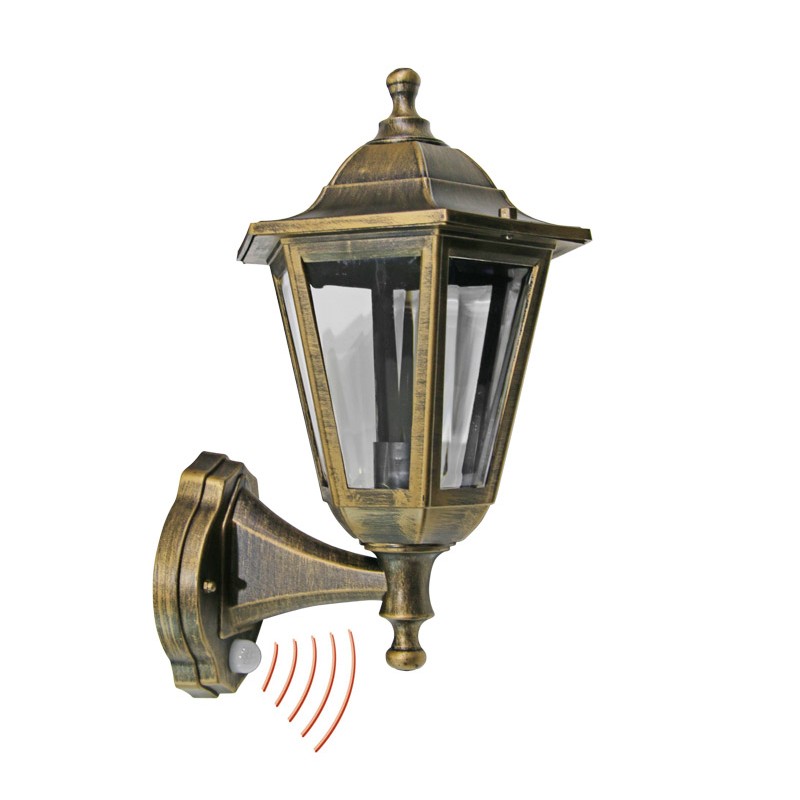 ΦΑΝΑΡΙ PC ΕΠΙΤΟΙΧΟ ΕΞΑΓΩΝΟ ΜΕ ΑΝΙΧΝΕΥΤΗ ΚΙΝΗΣΗΣ Ε27 IP44 ΡΟΥΣΤΙΚ