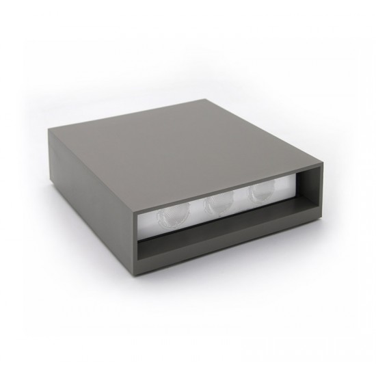 LED ΦΩΤΙΣΤΙΚΟ PC ΤΕΤΡΑΓΩΝΟ ΔΙΠΛΗΣ ΚΑΤΕΥΘΥΝΣΗΣ 6W 3000Κ IP65 ΓΚΡΙ