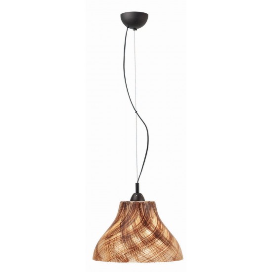 Φωτιστικό μονόφωτο γυαλί καφέ/μελί Ε27 Φ32