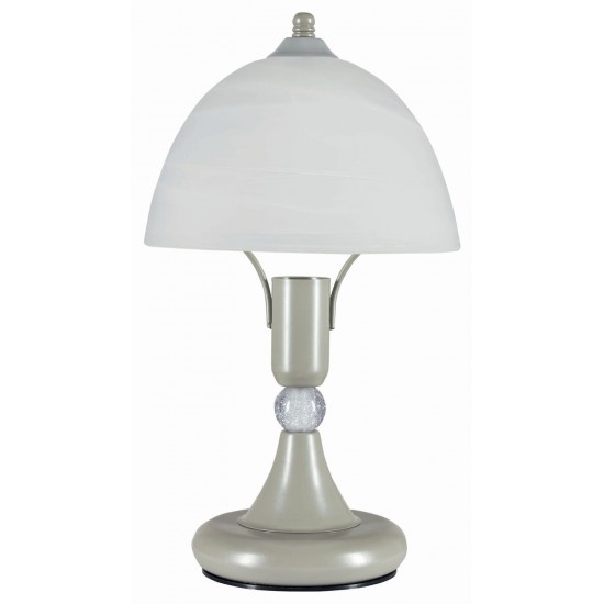 Φωτιστικό Πορτατίφ μέταλλο νίκελ/γυαλί λευκό Ε14