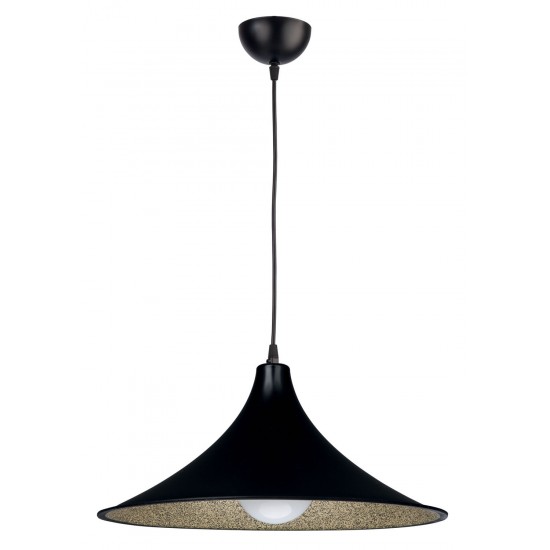 Φωτιστικό μονόφωτο Plexiglass  μαύρο/χρυσό Ε27 Φ42