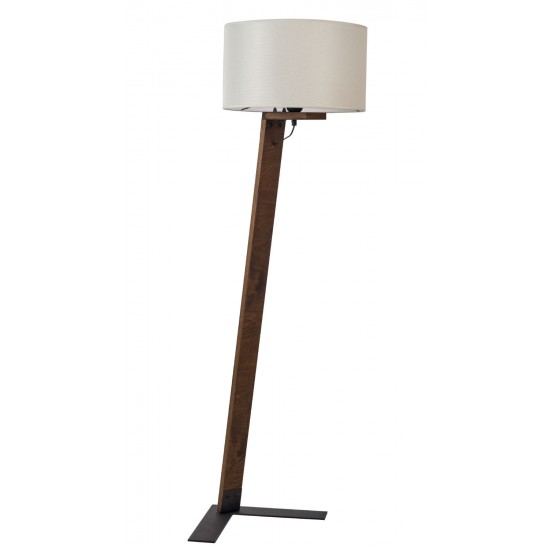 Φωτιστικό δαπέδου ξύλο/αμπαζούρ μπεζ Ε27