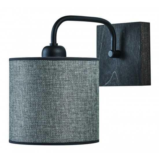 Απλίκα ξύλο/Αμπαζούρ γκρι Ε27 Φ15