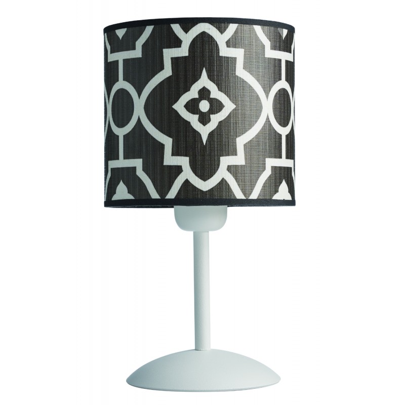 Φωτιστικό Πορτατίφ μέταλλο/αμπαζούρ γκρί/λευκό Ε27 Φ15