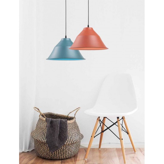 Φωτιστικό μονόφωτο αλουμίνιο steel μπλε Ε27 Φ38