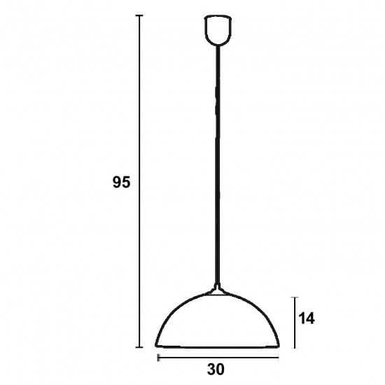 Φωτιστικό μονόφωτο γυαλί λευκό Ε27 Φ30
