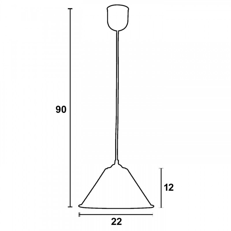 Φωτιστικό μονόφωτο αλουμίνιο μαύρο Ε27 Φ22
