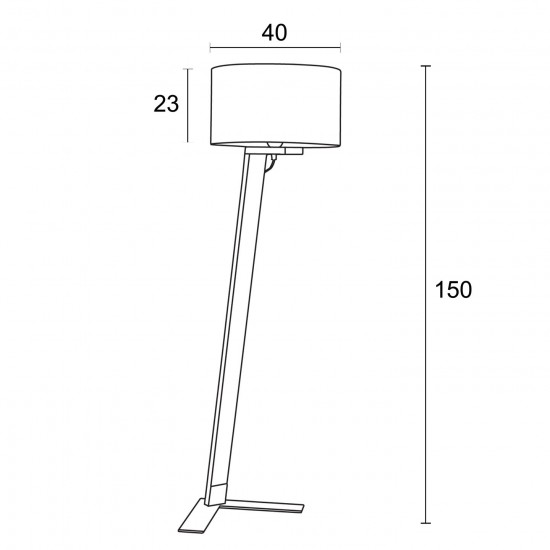 Φωτιστικό δαπέδου ξύλο/αμπαζούρ μόκα Ε27