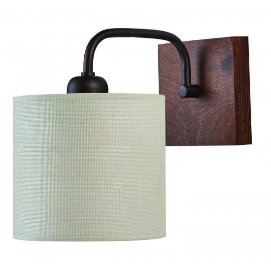 Απλίκα ξύλο/Αμπαζούρ γκρι Ε27 Φ15