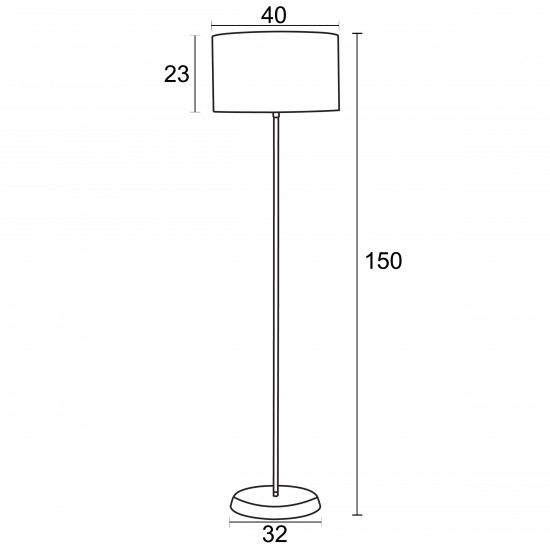 Φωτιστικό δαπέδου μέταλλο/αμπαζούρ μαύρο/λευκό Ε27
