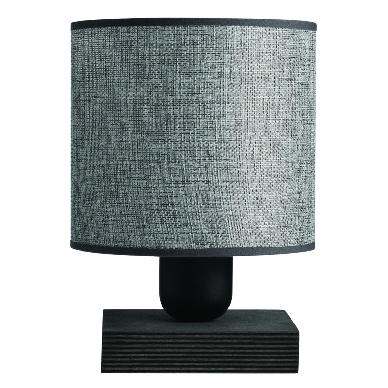 Φωτιστικό Πορτατίφ ξύλο/αμπαζούρ μόκα Ε27 Φ15