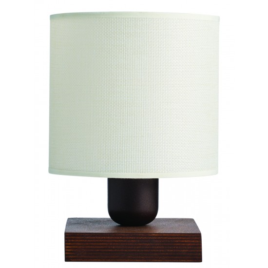 Φωτιστικό Πορτατίφ ξύλο/αμπαζούρ μόκα Ε27 Φ15