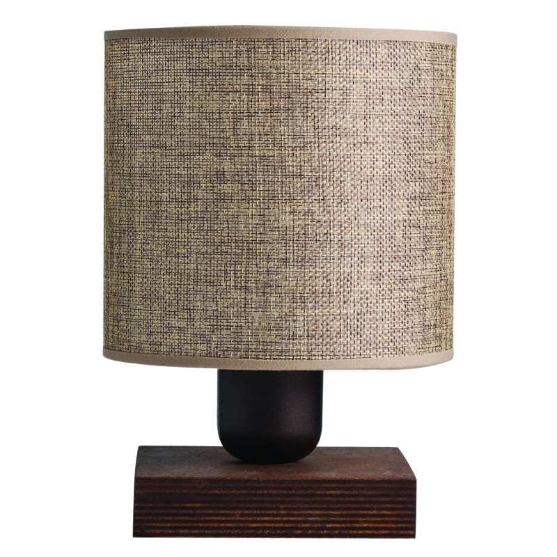 Φωτιστικό Πορτατίφ ξύλο/αμπαζούρ γκρί Ε27 Φ15