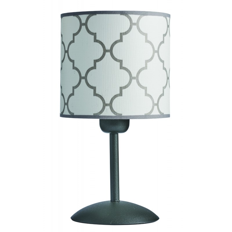 Φωτιστικό Πορτατίφ μέταλλο/αμπαζούρ γκρί/λευκό Ε27 Φ15