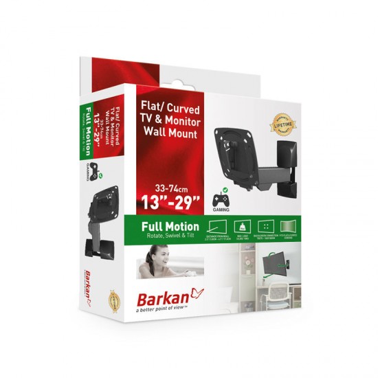 Βάση Τηλεόρασης Τοίχου E130.B Barkan 13" - 29" με Βραχίονα και Κλίση