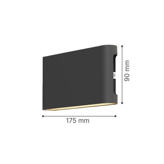 InLight Niskey - LED 10W 3CCT Up and Down Wall Light in Anthracite Color (80204140)