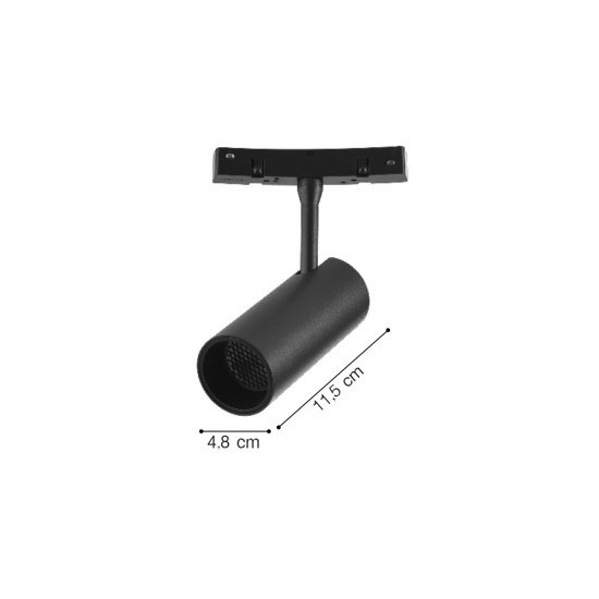 Inlight Σποτ για Curved μαγνητική ράγα LED 12W 3000K σε μαύρη απόχρωση D:4,8x11,5cm (TMC0051-Black)