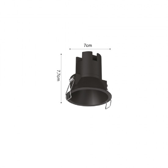 Inlight Downlight σποτ 7W 3CCT σε μαύρη απόχρωση (X00240B)