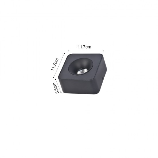 Inlight Downlight Mounted σποτ 8W 3CCT σε μαύρη απόχρωση (X00260B)