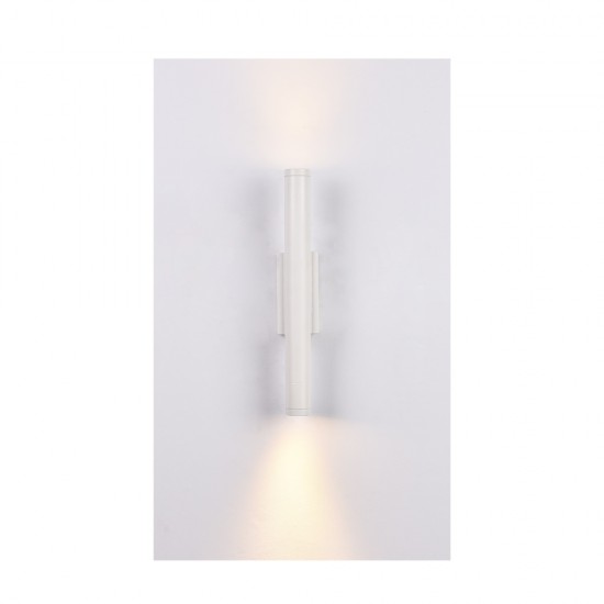 Inlight Επιτοίχιο φωτιστικό LED 2*5W 3000K σε λευκή απόχρωση απο αλουμίνιο D:30x6cm (43061-White)