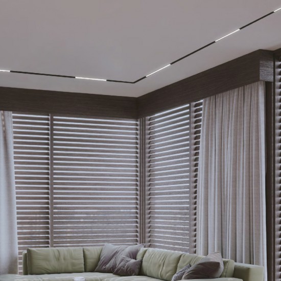 Inlight Γραμμικό φωτιστικό LED 6W 3000K για μαγνητική Mini ράγα σε μαύρη απόχρωση D:30cmx1,6cm (TMM0041-Black)