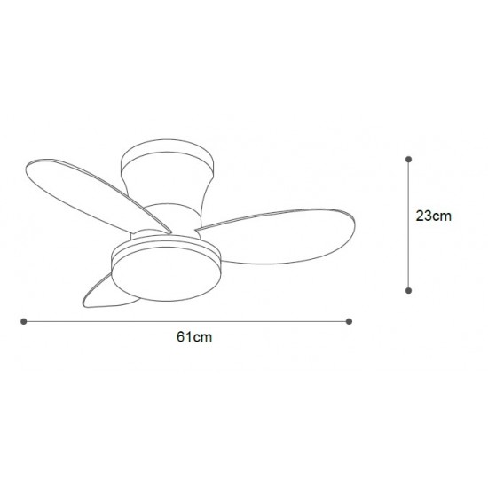 it-Lighting  BAY Ανεμιστήρας Οροφής με LED 20W, DC Μοτέρ & Smart App - Μαύρο/Ξύλο (102000920)