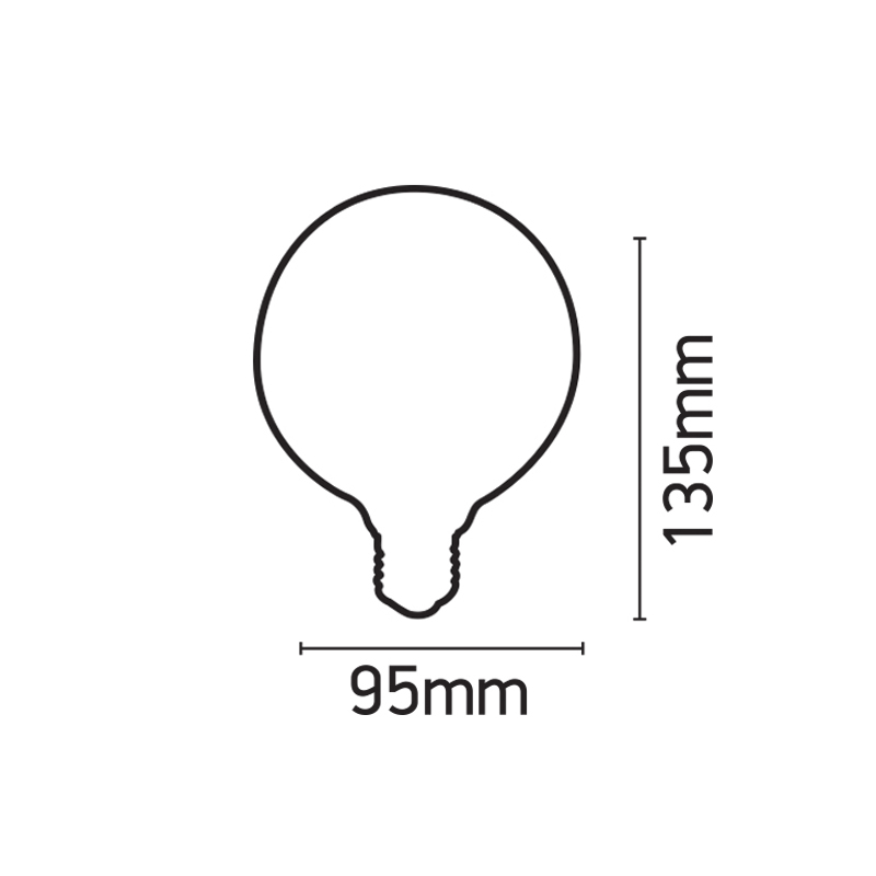 InLight E27 LED Filament G95 8watt Dimmable με μελί κάλυμμα (7.27.08.25.1)